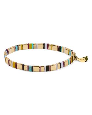 Shashi Tilu Zenzo Beaded Stretch Bracelet in 14K Gold Vermeil