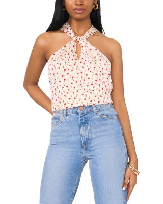 1.STATE - Twisty Tie Neck Halter Top