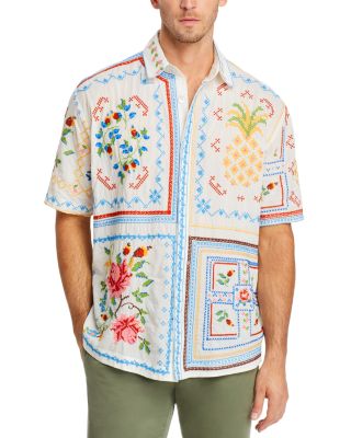 FARM Rio - Tropical Regular Fit Cross Stitch Embroidered Shirt