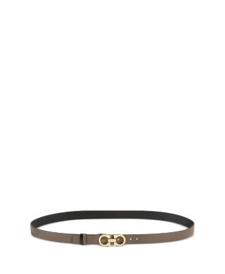 Salvatore Ferragamo Women's Gancini Slim Leather Belt