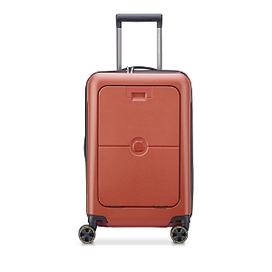 Delsey Paris Turenne 2.0 Front Pocket Carry On Spinner Suitcase In Brick
