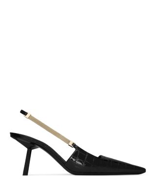  Women's Blake Slingback Pumps in Crocodile-embossed Leather