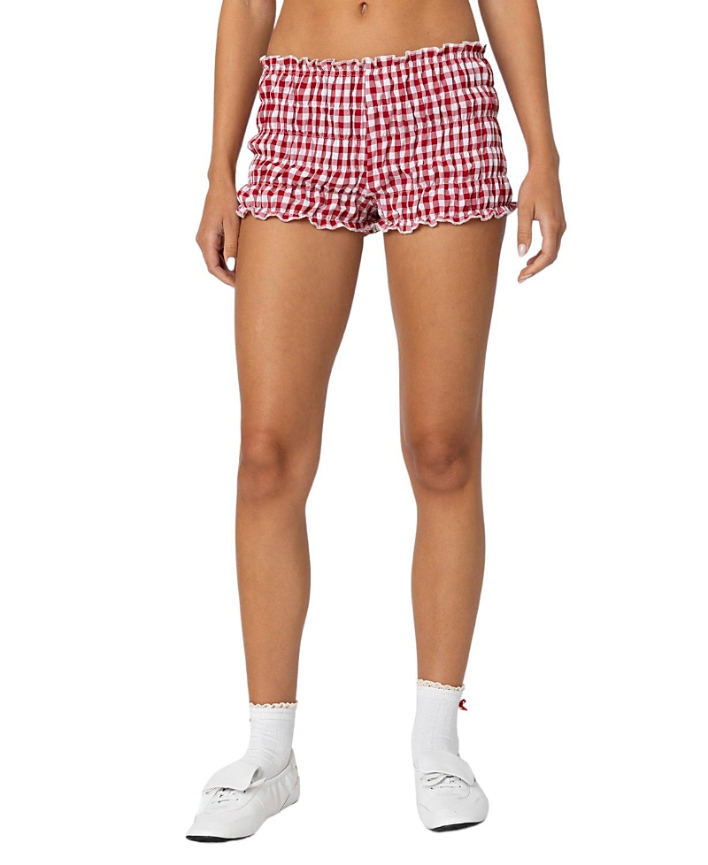 Edikted Gingham Scrunch Shorts