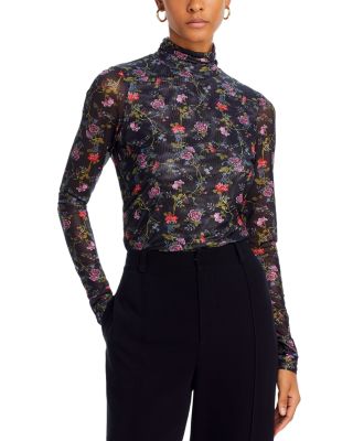 Cinq a Sept Mini Hana Floral Turtleneck Shirt Bloomingdale s