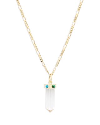 Jennifer Zeuner - Serena Mixed Gemstone Pendant Necklace in 18K Gold Plated Sterling Silver, 23"-25"