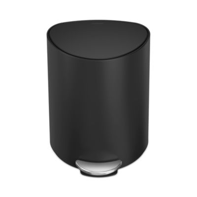 6 Liter Semi-Round Bathroom Trash Can with Liner Pocket