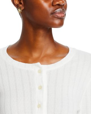 Pointelle Crewneck Cardigan