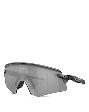 Oakley Encoder Rectangular Wrap Sunglasses, 136mm In Black/gray Solid
