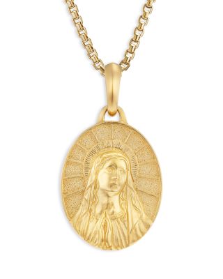 Men's 18K Yellow Gold Amulets Mary Medallion