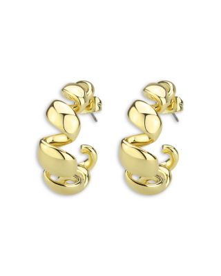 AQUA - Twist C Hoop Earrings - Exclusive