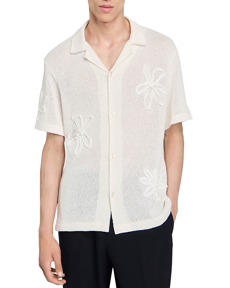 Sandro Mesh Flower Shirt