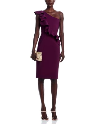 Marine Ruffle Trim Dress