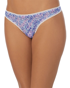 On Gossamer Printed Hipster Thong In Purple