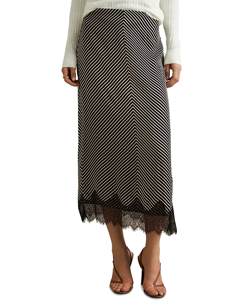 Reiss Ivy Stripe Midi Skirt