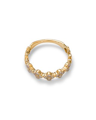 Diamond Clover Band in 14K Yellow Gold, 0.44 tcw