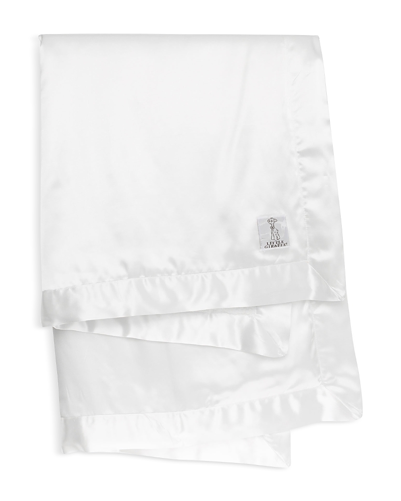 Shop Little Giraffe Chenille Satin Baby Blanket - Ages 0+ In White