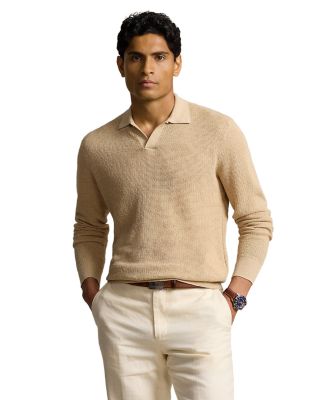 Polo Ralph Lauren Linen Mesh Knit Regular Fit Polo Sweater