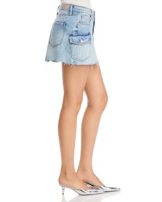 Cargo Denim Skirt in Road Line