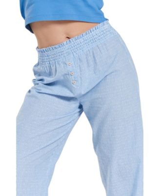 Women&#39;s Chicory Striped Woven-Cotton Pajama Pants