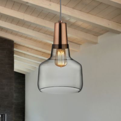 Mono Lamp Smoke with Copper Socket, Small 