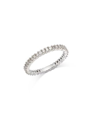 Bloomingdale's Fine Collection - Diamond Round & Baguette Eternity Band in 14K White Gold, 0.60 tcw