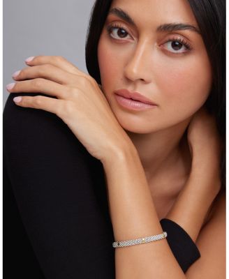 18K Yellow Gold and Sterling Silver Petite Oval Rope Bracelet