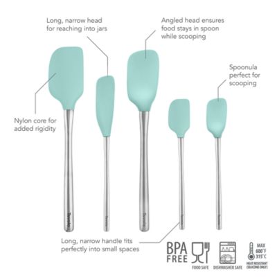 Flex-Core Silicone and Stainless Steel 5-Piece Spatula Set