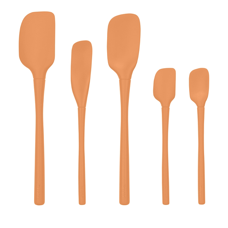 Tovolo Flex-core Silicone 5-piece Spatula Set In Apricot