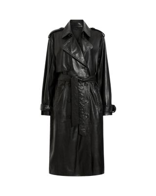 ALLSAINTS Hendry Leather Trench Coat | Bloomingdale's Women