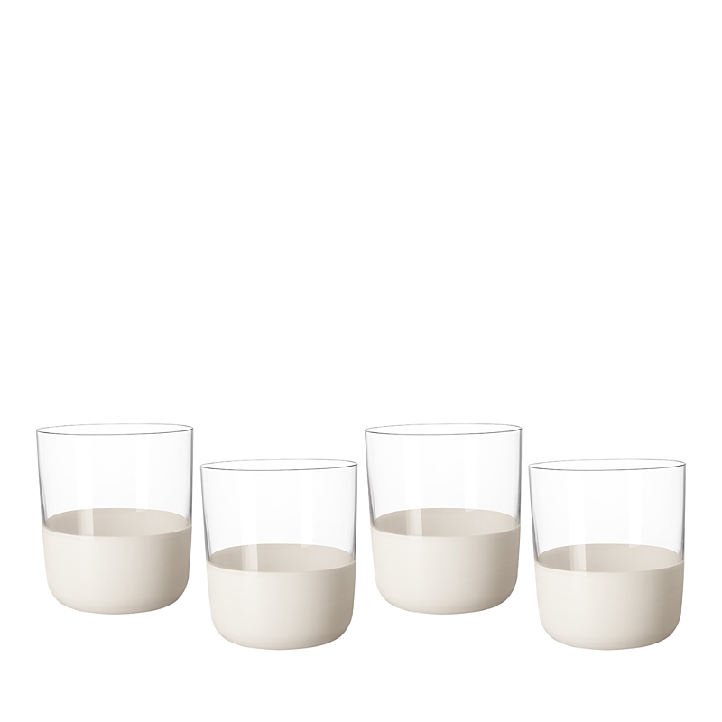Villeroy & Boch Manufacture Rock Blanc Crystal Tumblers Set Of Four In Clear