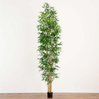 11' Artificial Bamboo Tree with Real Bamboo Trunks