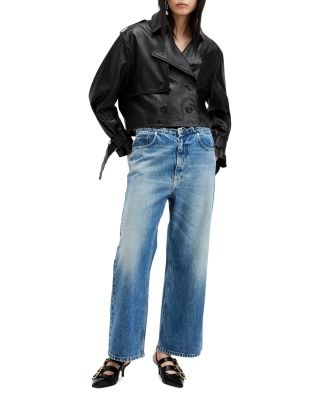 Hendry Leather Cropped Trench Coat