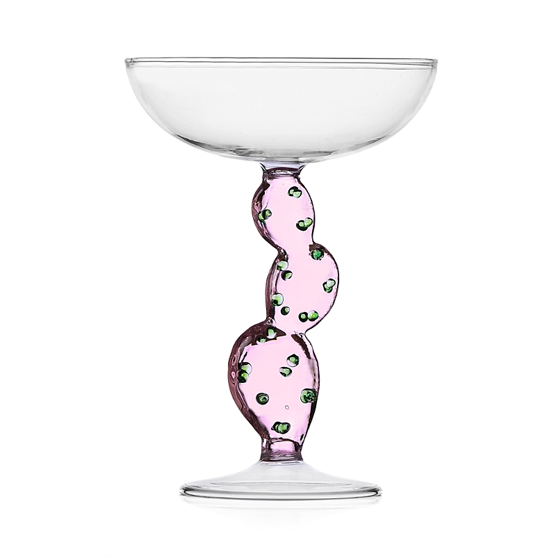 Ichendorf Desert Plants Cactus Coupe Glass In Light Pastel Pink