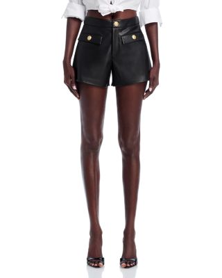 L'AGENCE Dionne Faux Leather High Waisted Shorts