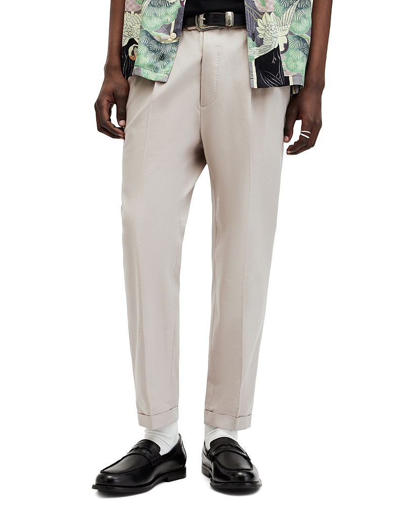 Allsaints Tallis Slim Fit Cropped Tapered Pants In Boston Taupe