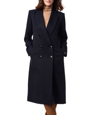 Gray Twill Double-Breasted Coat (H526Y01WD6-1102-BLAK-WHITE