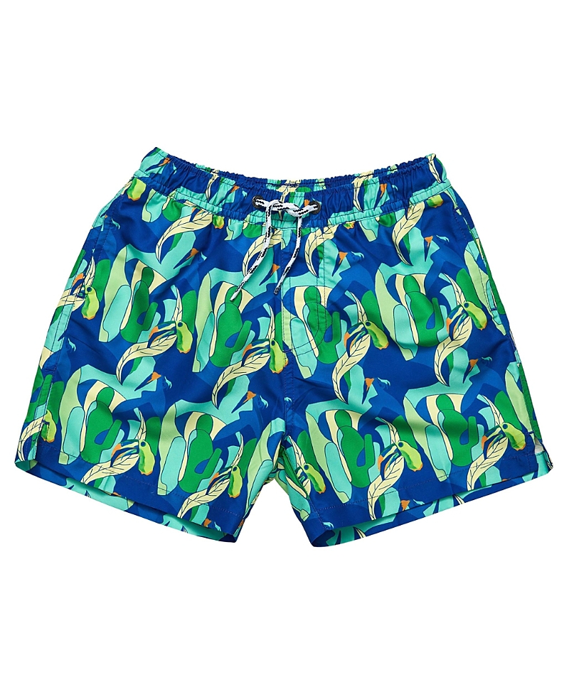 Snapper Rock Toddler, Child Toucan Jungle Sustainable Swim Short In Green