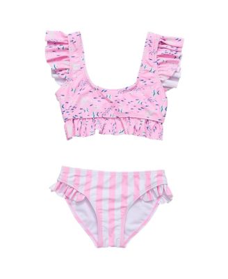 Snapper Rock - Unisex Pink Sea Frilled Crop Bikini