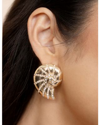 Studded Shell Statement Stud Earrings