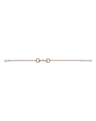 18K Rose Gold Horsebit Diamond Accented Chain Bracelet