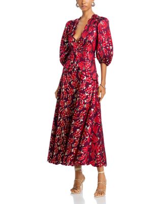 FARM Rio - Bossa Banana Metallic Jacquard Maxi Dress
