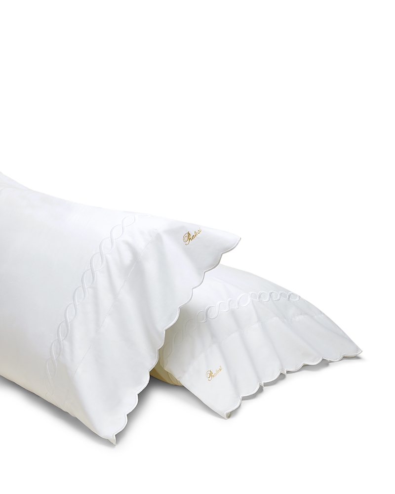 Pratesi Treccia Standard Pillowcase, Set Of 2 In White/white