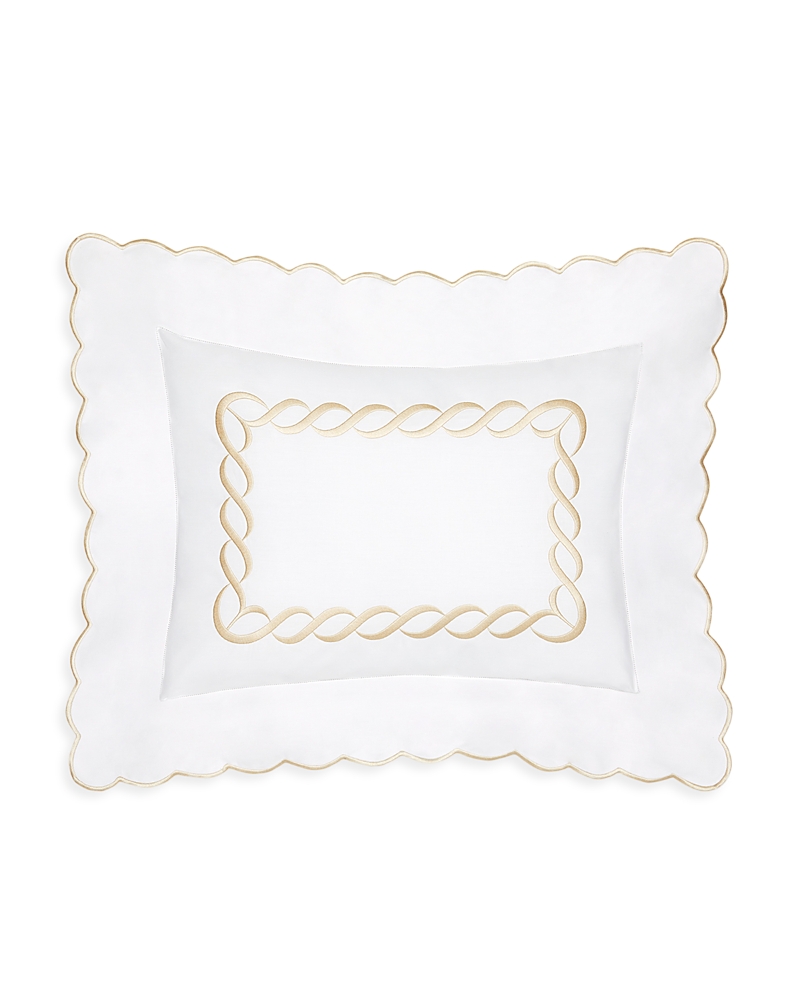 Pratesi Treccia Boudoir Sham In White/beige