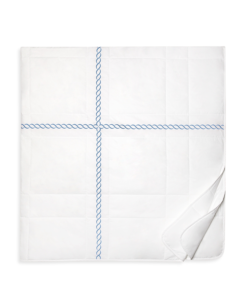 Pratesi Treccia Quiltino, Queen In White/medium Blue