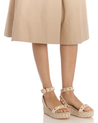 Women's Rockstud Espadrille Wedge Sandals