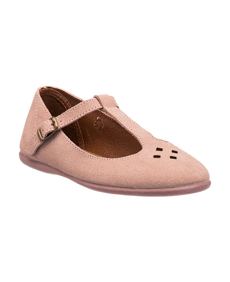 Elephantito Girl's Suede T-bar Flats, Baby/toddler/kids In Rose