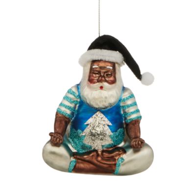 Bloomingdale's Glass Yoga Santa Ornament - Exclusive
