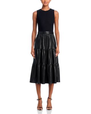 Alice+Olivia■Chara Faux Leather Dress■ドレス Alice + Olivia Chara Faux Leather Pleated Minidress | Saks