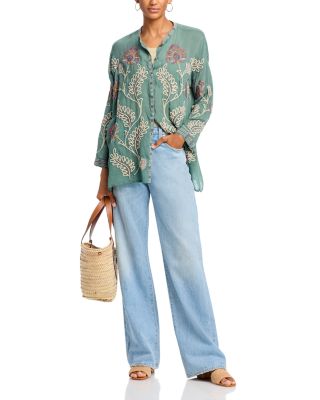 Bonjour Diary Embroidered Tunic 10Y 新品 Bonjour Diary Embroidered Tunique (Ivory Denim) | Jean + Hadley