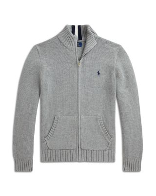 Boys&#39; Cotton Full Zip Sweater - Big Kid